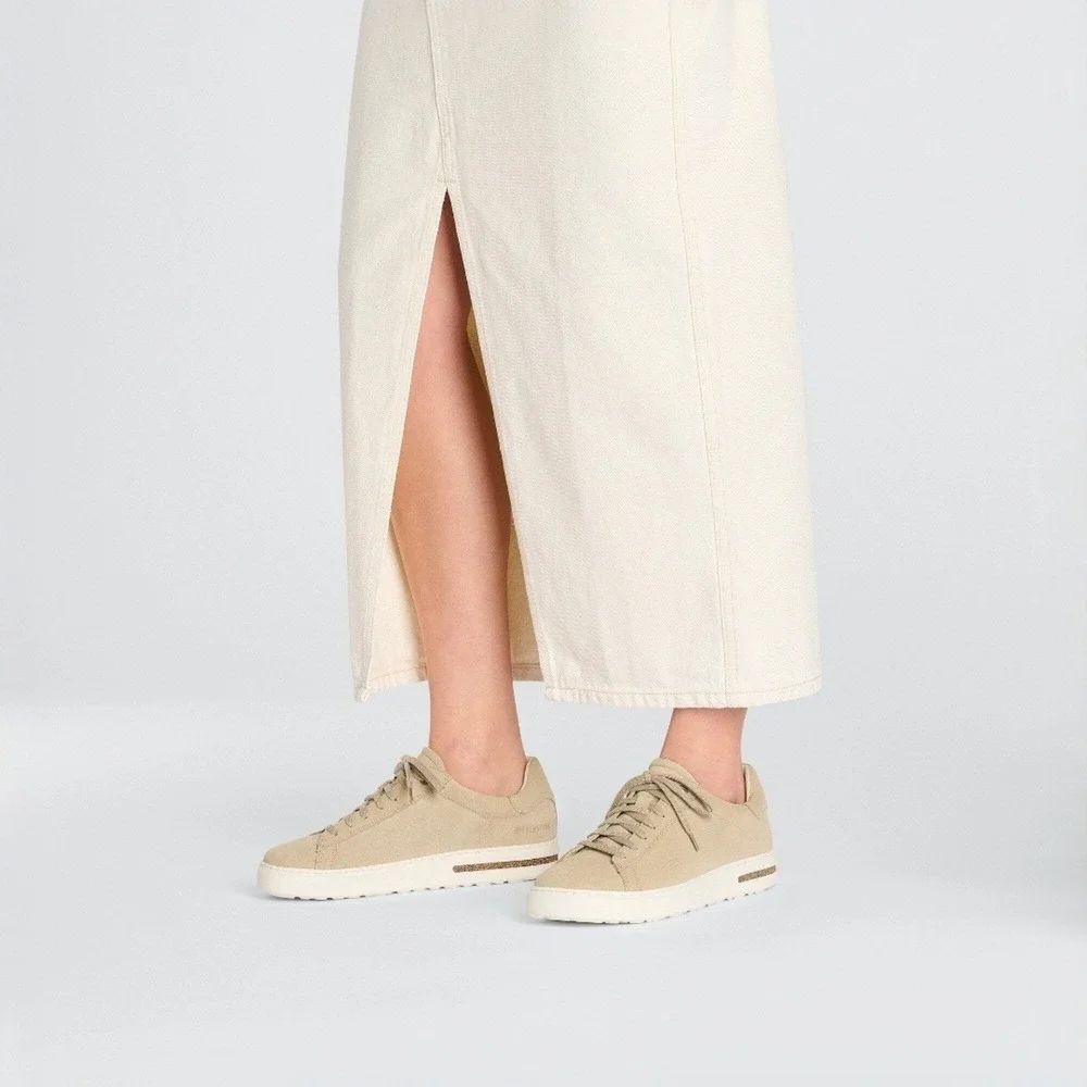 BIRKENSTOCK Bend Low Suede Leather‎ Sneakers Sandcastle White Size 37 US L6/M4